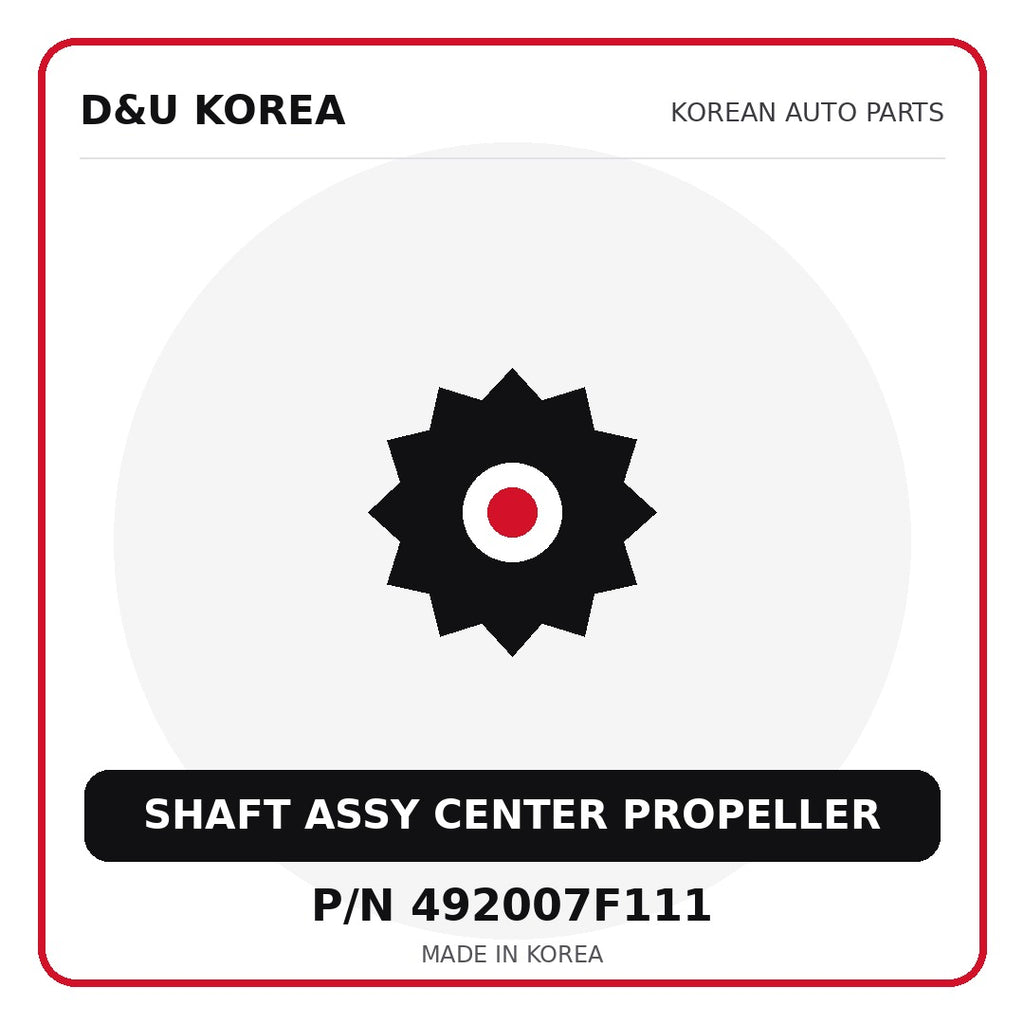 Genuine Mobis SHAFT ASSY CENTER PROPELLER 492007F111 - Korean auto parts from D&U Korea