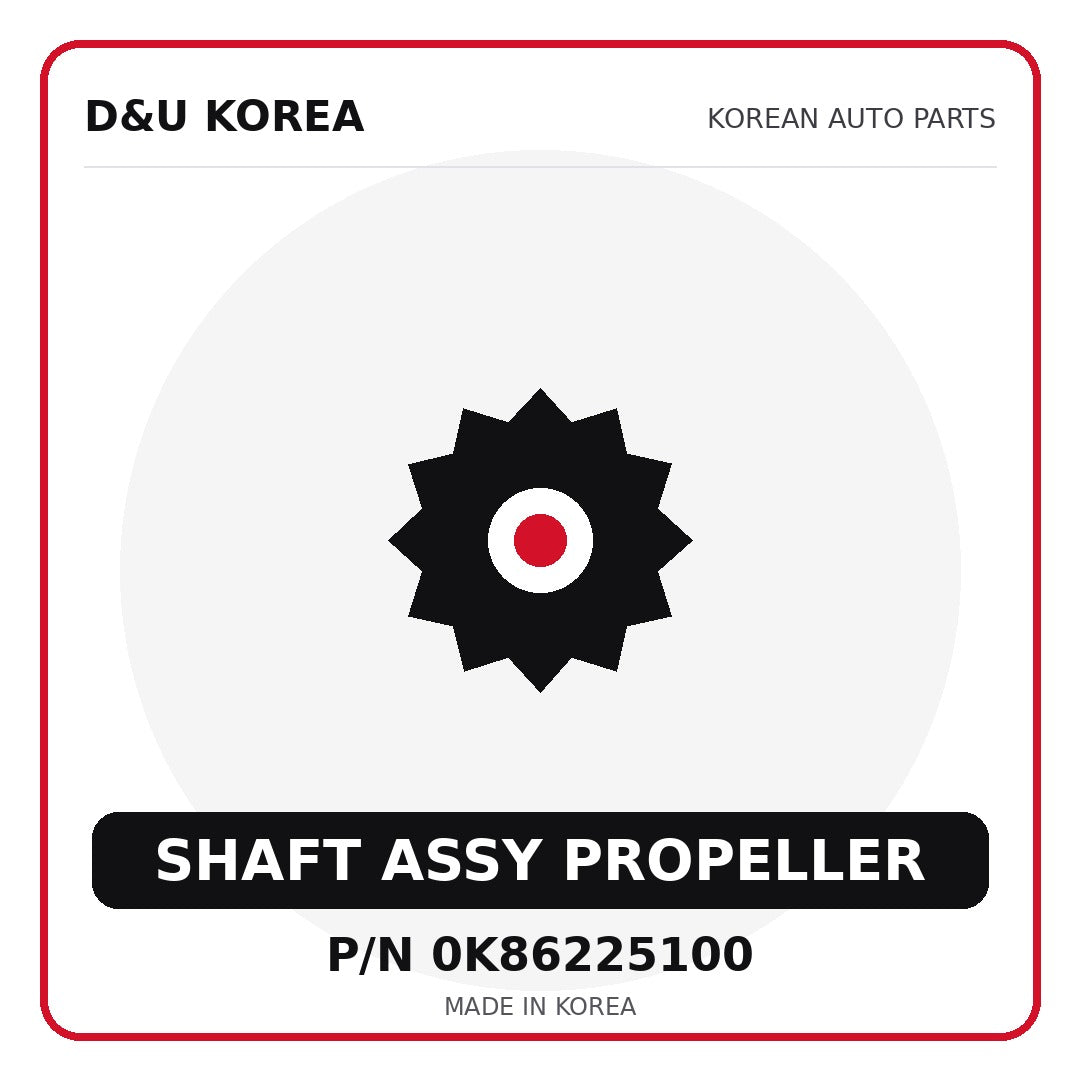 Genuine Mobis SHAFT ASSY PROPELLER 0K86225100 - Korean auto parts from D&U Korea