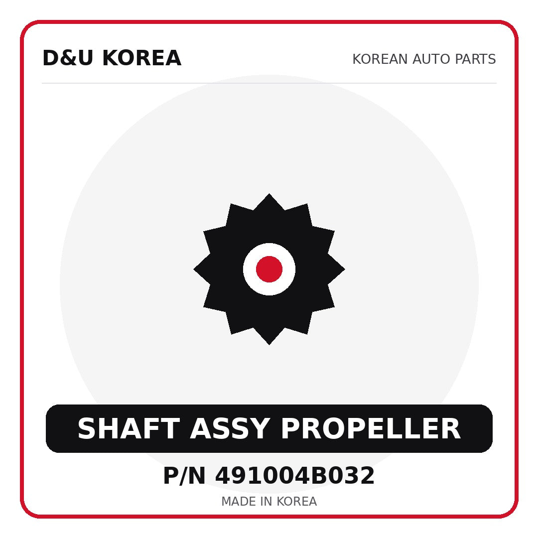 Genuine Mobis SHAFT ASSY PROPELLER 491004B032 - Korean auto parts from D&U Korea