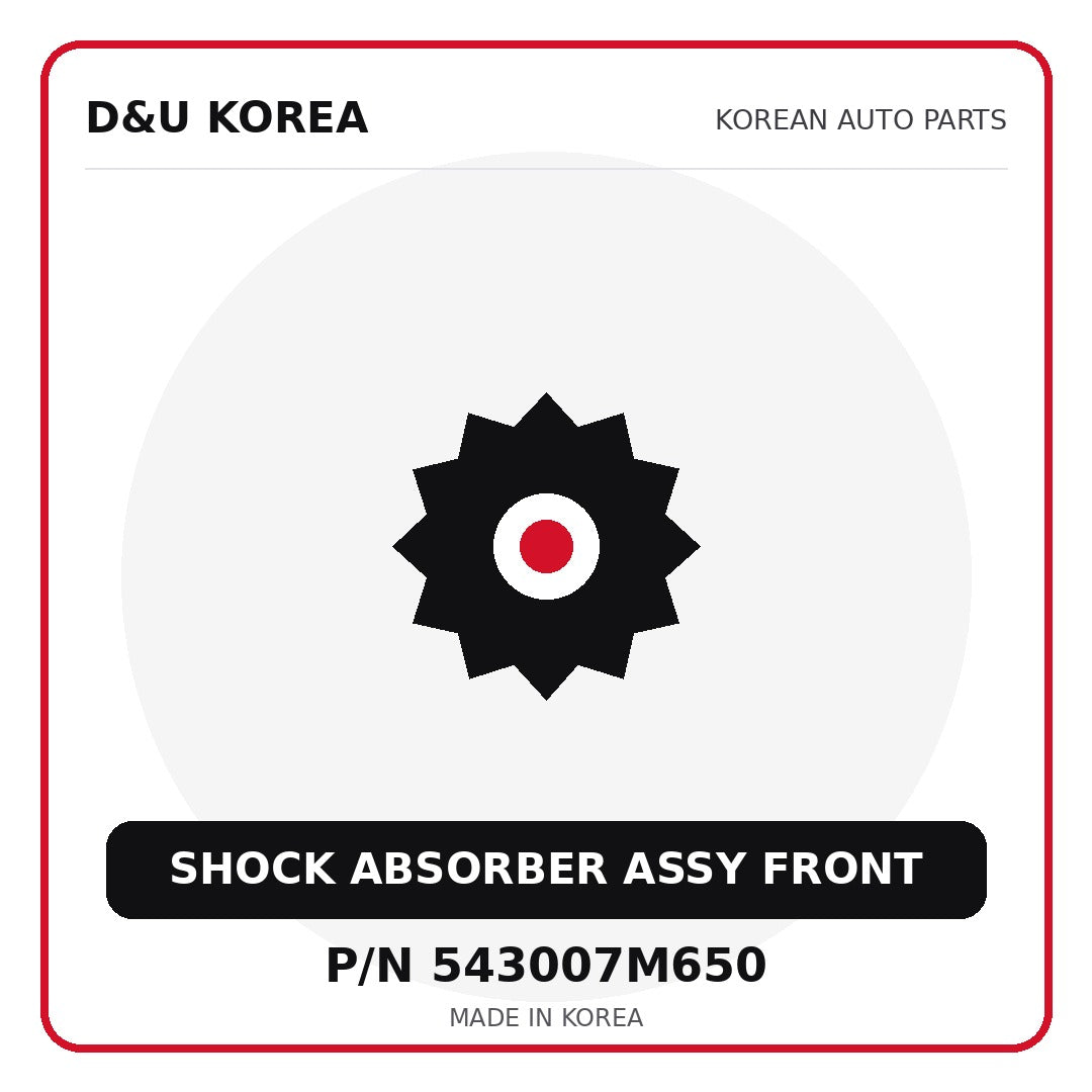 Genuine Mobis SHOCK ABSORBER ASSY FRONT 543007M650 - Korean auto parts from D&U Korea