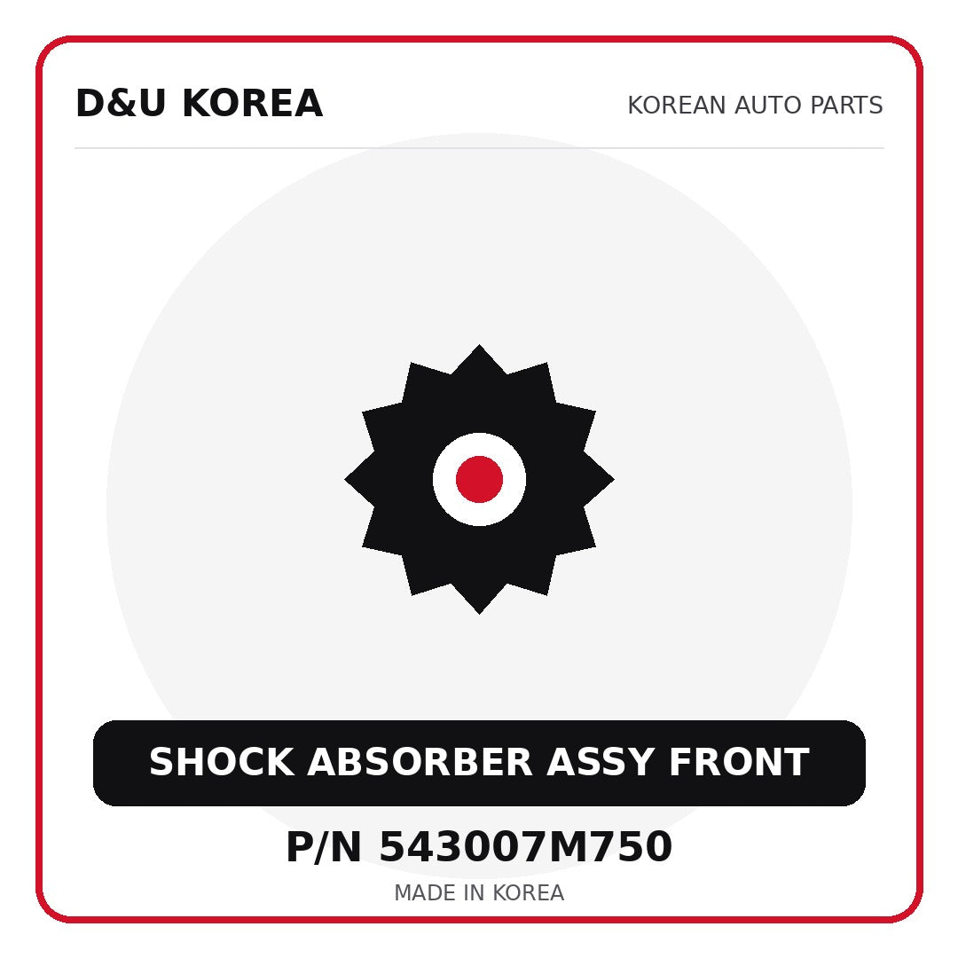 Genuine Mobis SHOCK ABSORBER ASSY FRONT 543007M750 - Korean auto parts from D&U Korea