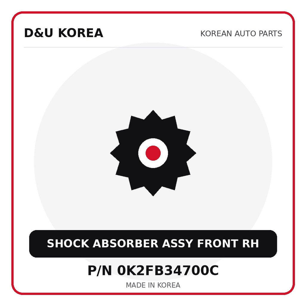 Genuine Mobis SHOCK ABSORBER ASSY FRONT RH 0K2FB34700C - Korean auto parts from D&U Korea