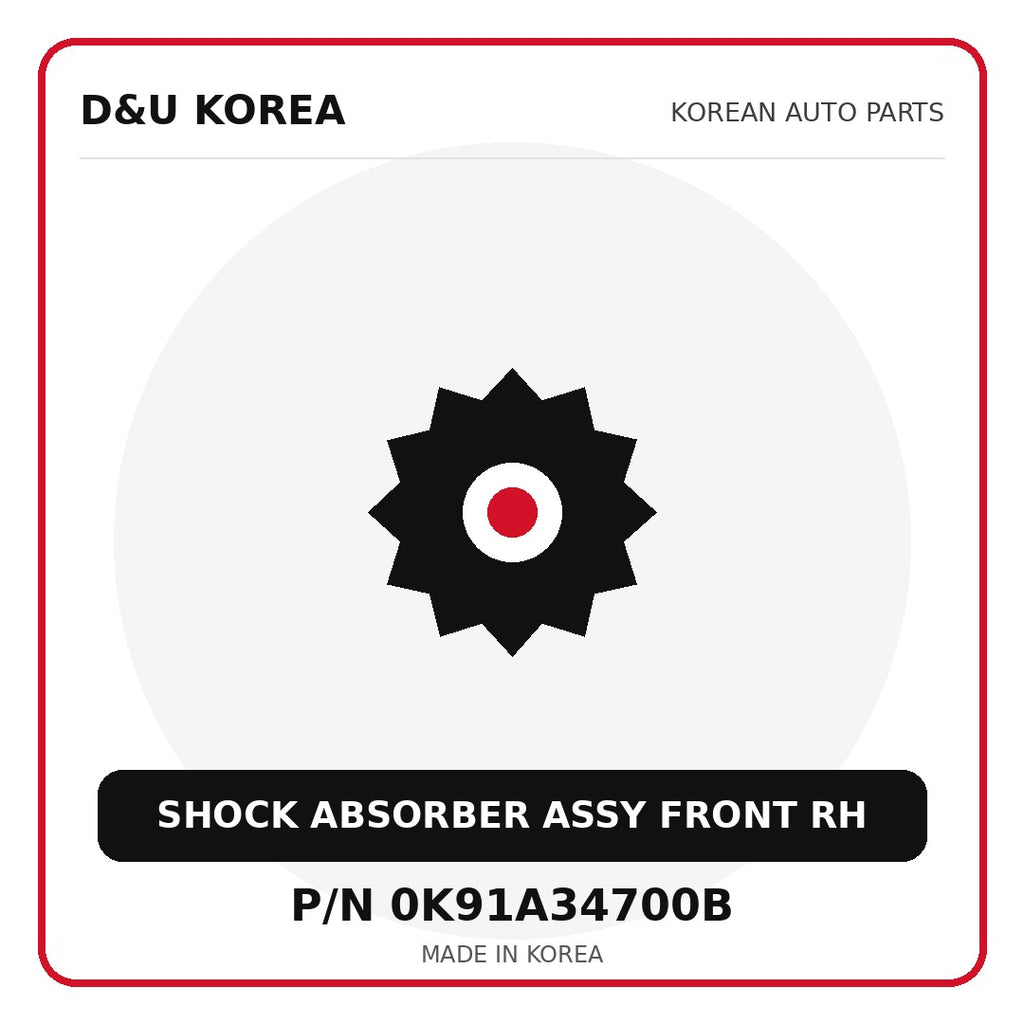 Genuine Mobis SHOCK ABSORBER ASSY FRONT RH 0K91A34700B - Korean auto parts from D&U Korea