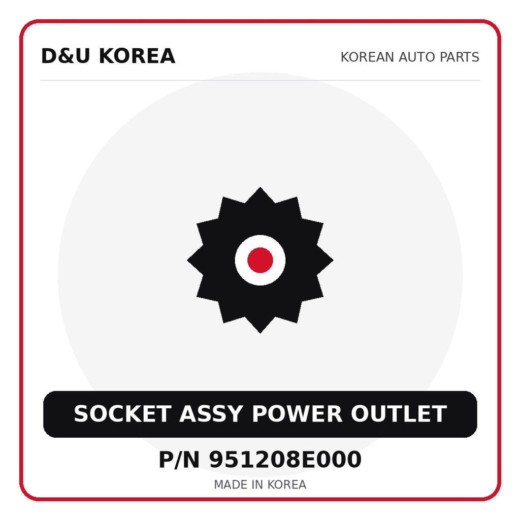 Genuine Mobis SOCKET ASSY POWER OUTLET 951208E000 for Korean vehicles | D&U Korea