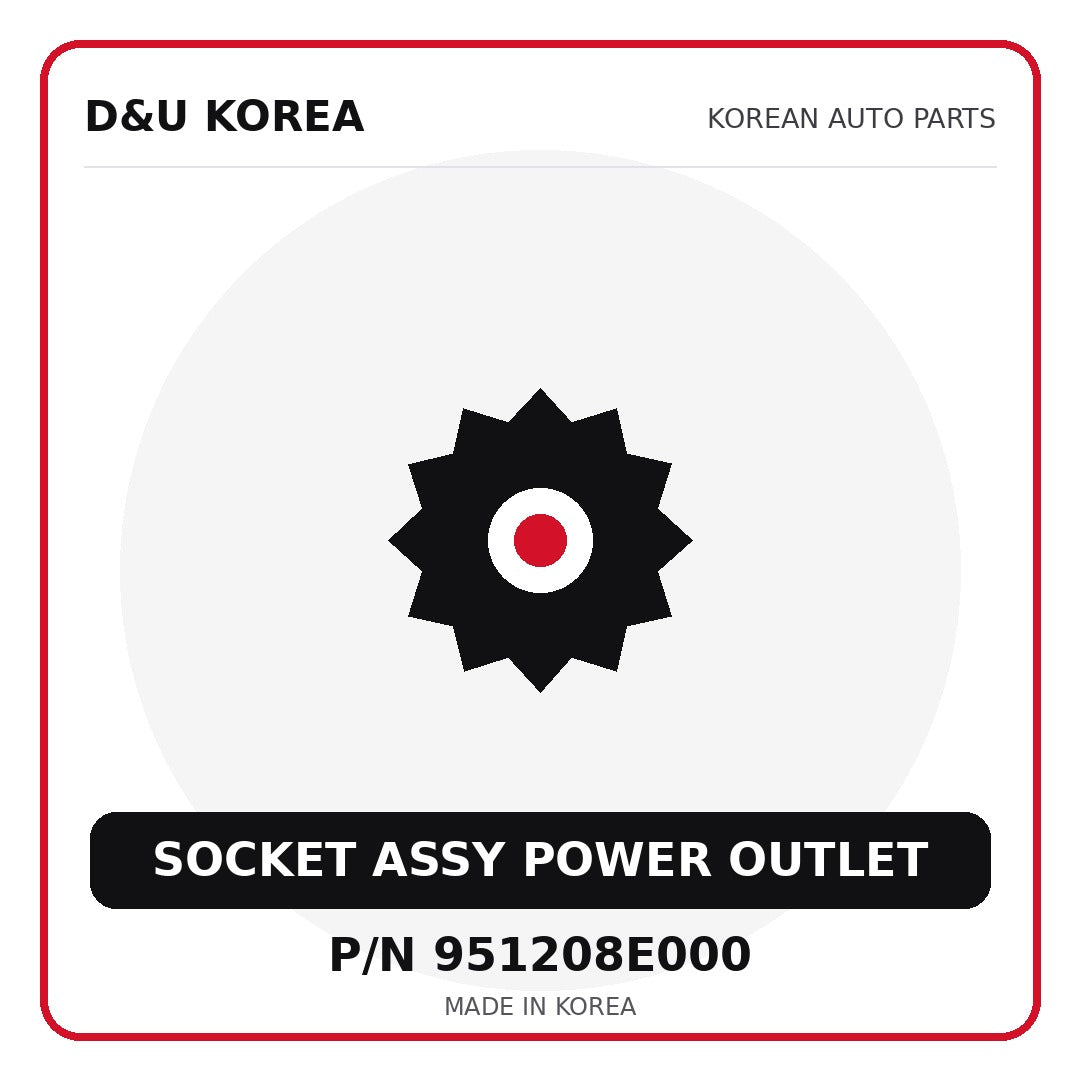 Genuine Mobis SOCKET ASSY POWER OUTLET 951208E000 for Korean vehicles | D&U Korea