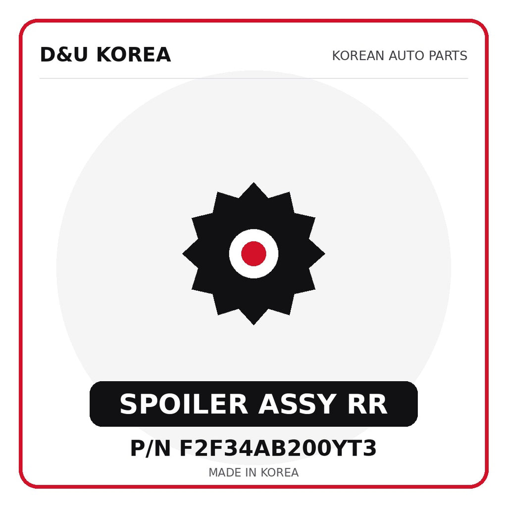 Genuine Mobis SPOILER ASSY RR F2F34AB200YT3 for Korean vehicles | D&U Korea