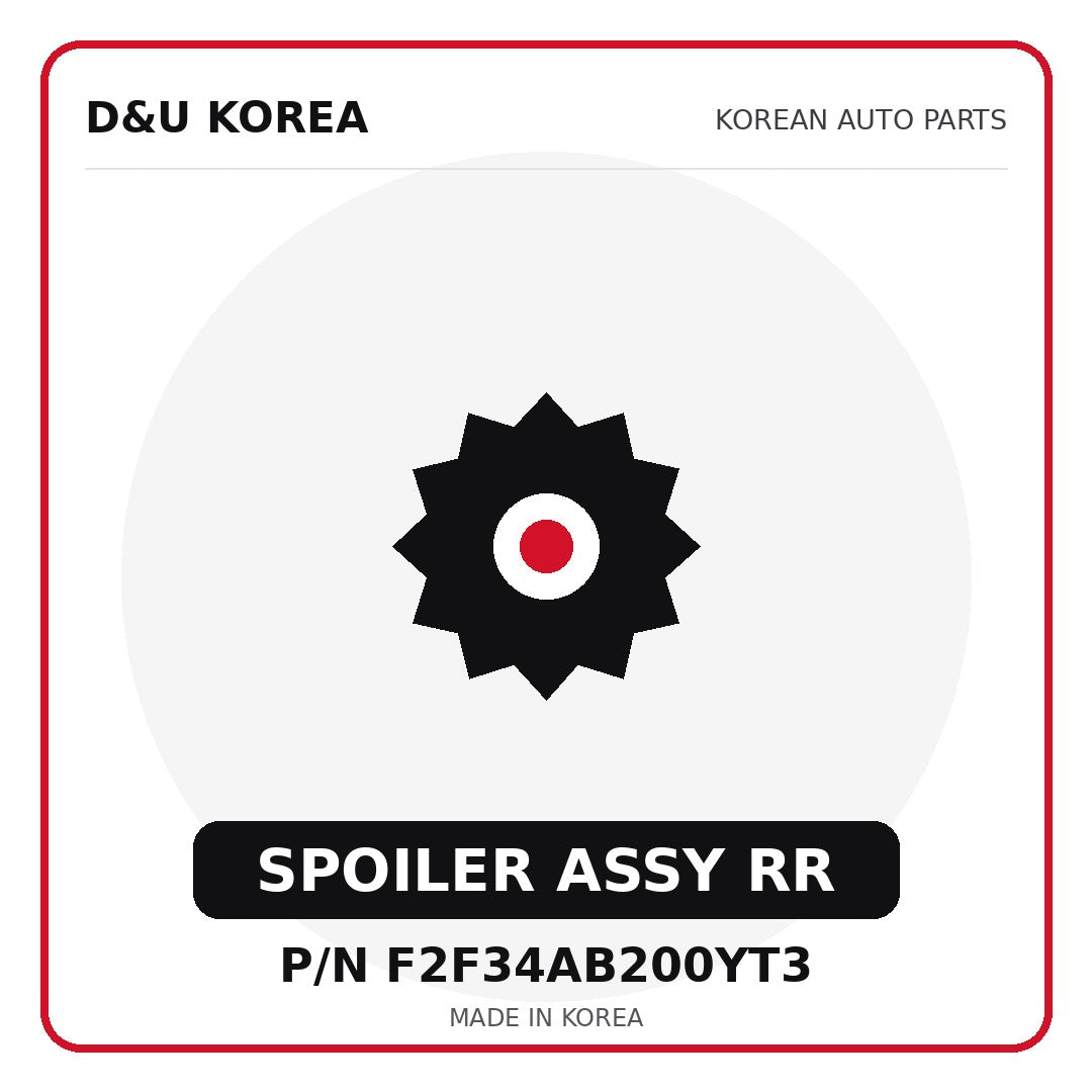 Genuine Mobis SPOILER ASSY RR F2F34AB200YT3 for Korean vehicles | D&U Korea