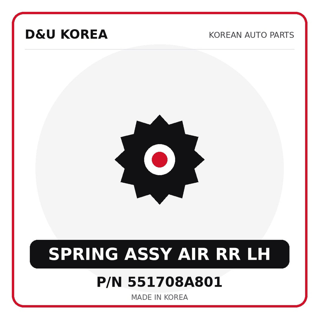 Genuine Mobis SPRING ASSY AIR RR LH 551708A801 - Korean auto parts from D&U Korea