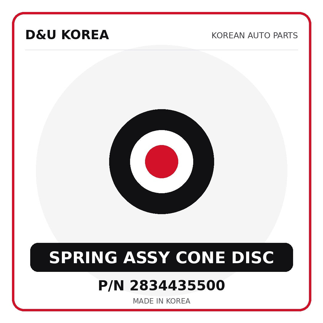 Genuine Mobis SPRING ASSY CONE DISC 2834435500 - Korean auto parts from D&U Korea