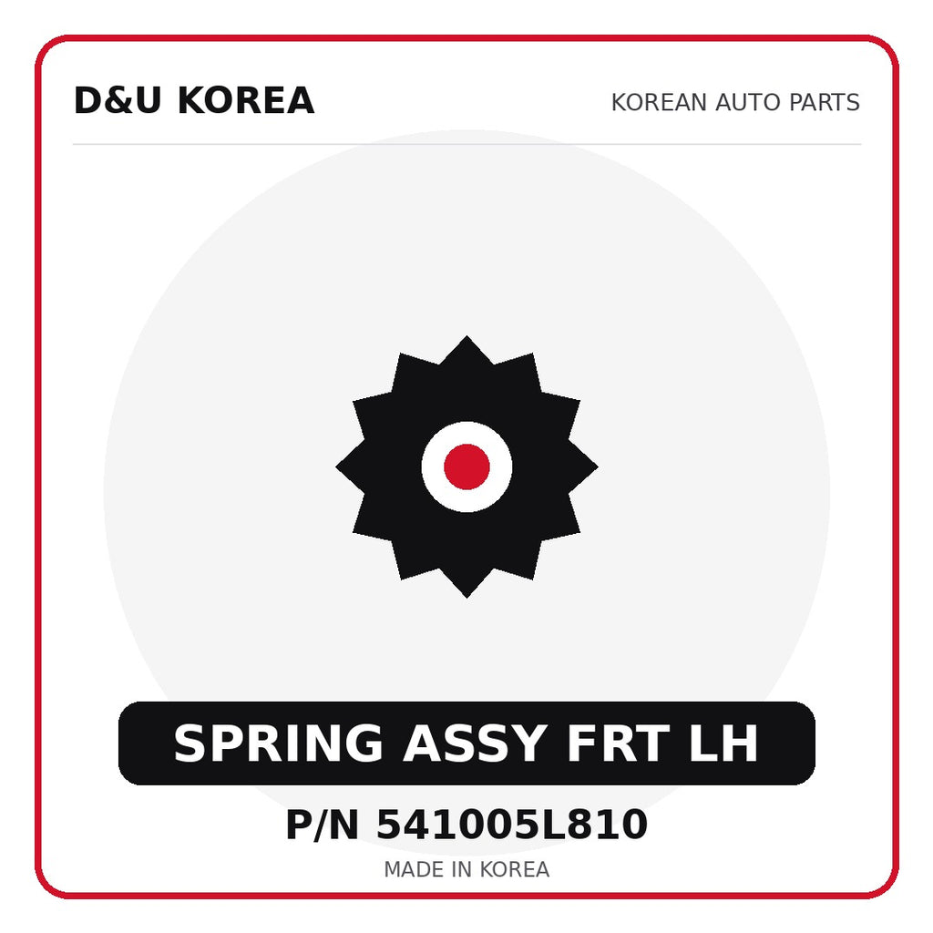 Genuine Mobis SPRING ASSY FRT LH 541005L810 - Korean auto parts from D&U Korea