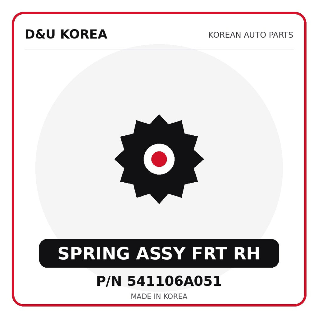 Genuine Mobis SPRING ASSY FRT RH 541106A051 - Korean auto parts from D&U Korea