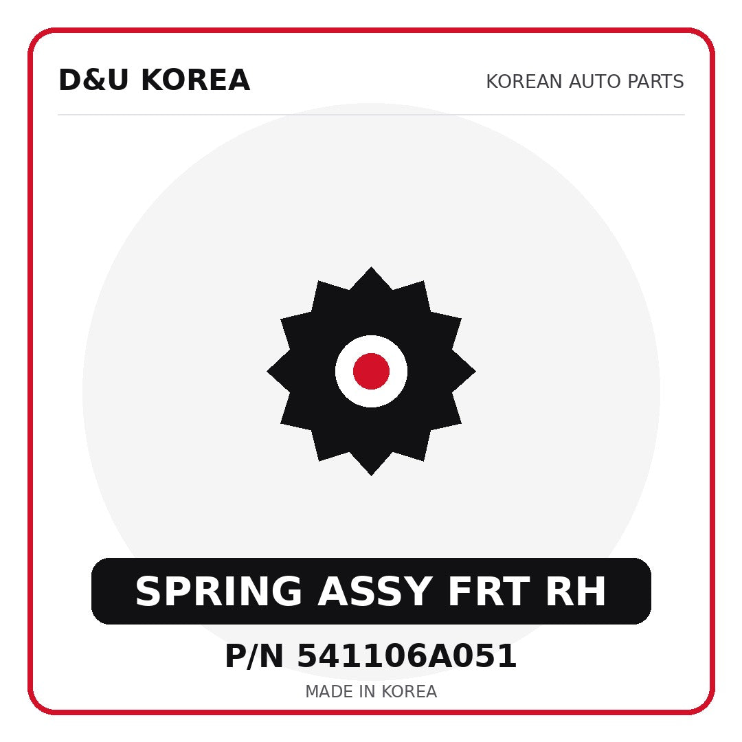 Genuine Mobis SPRING ASSY FRT RH 541106A051 - Korean auto parts from D&U Korea