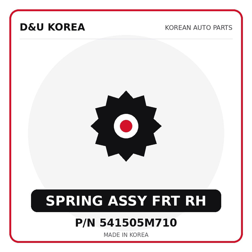 Genuine Mobis SPRING ASSY FRT RH 541505M710 - Korean auto parts from D&U Korea
