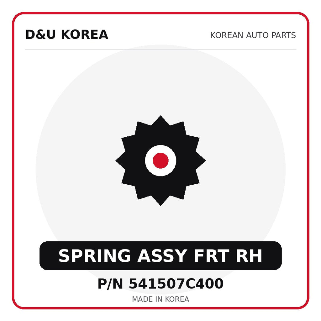 Genuine Mobis SPRING ASSY FRT RH 541507C400 - Korean auto parts from D&U Korea