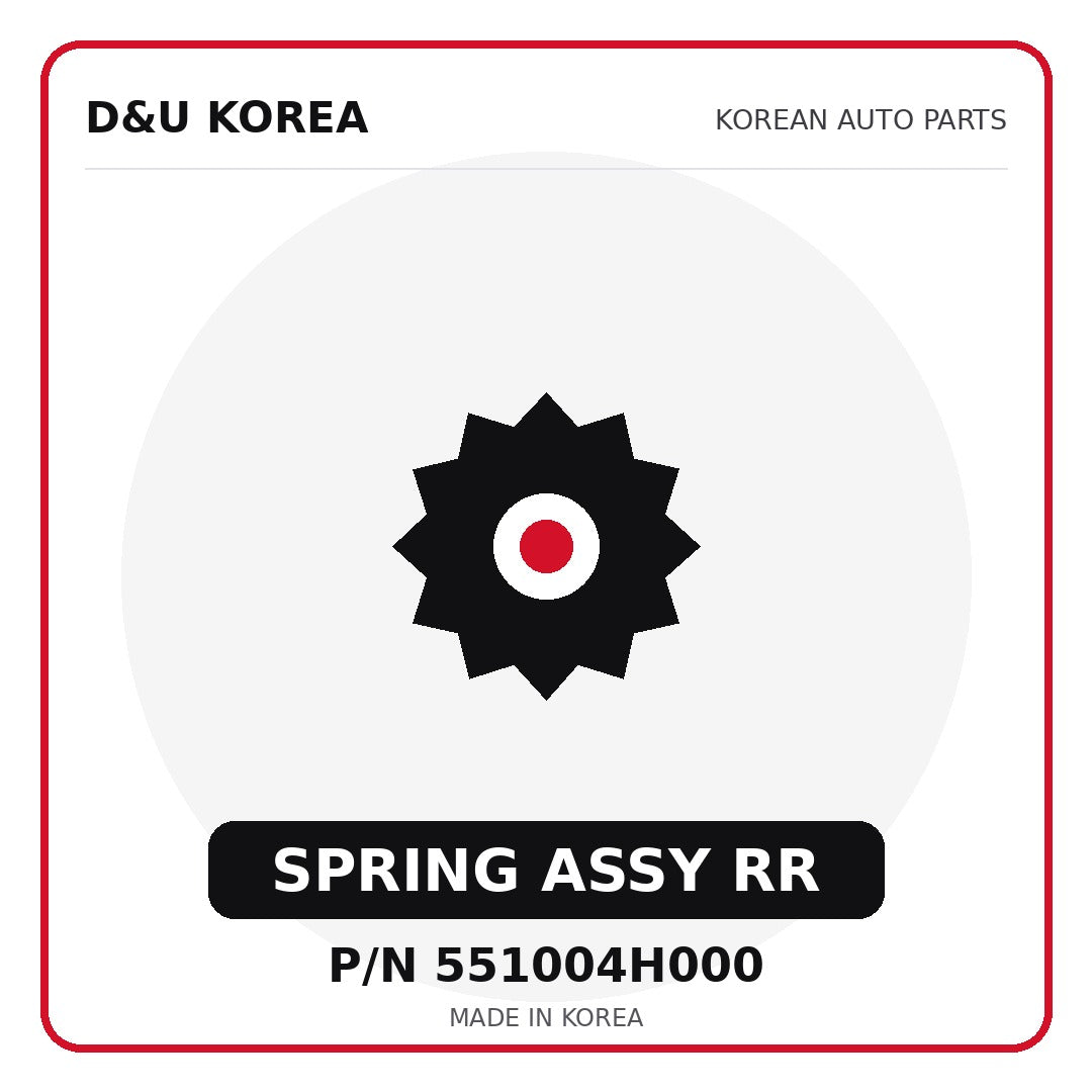 Genuine Mobis SPRING ASSY RR 551004H000 - Korean auto parts from D&U Korea