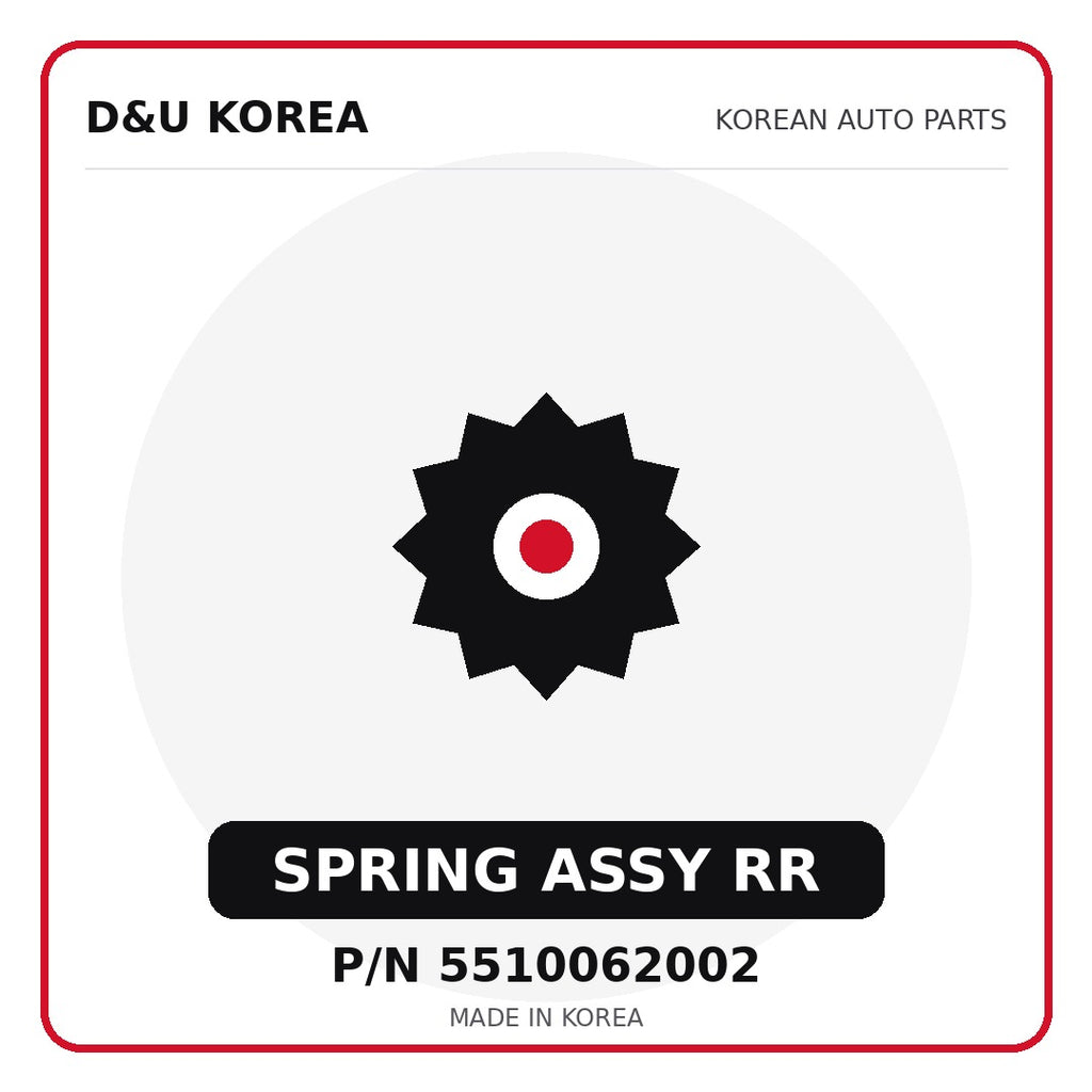 Genuine Mobis SPRING ASSY RR 5510062002 - Korean auto parts from D&U Korea