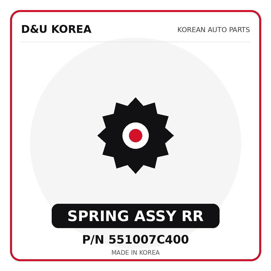 Genuine Mobis SPRING ASSY RR 551007C400 - Korean auto parts from D&U Korea