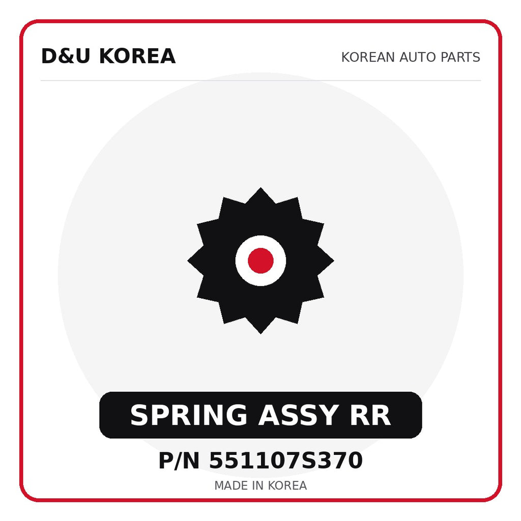 Genuine Mobis SPRING ASSY RR 551107S370 - Korean auto parts from D&U Korea
