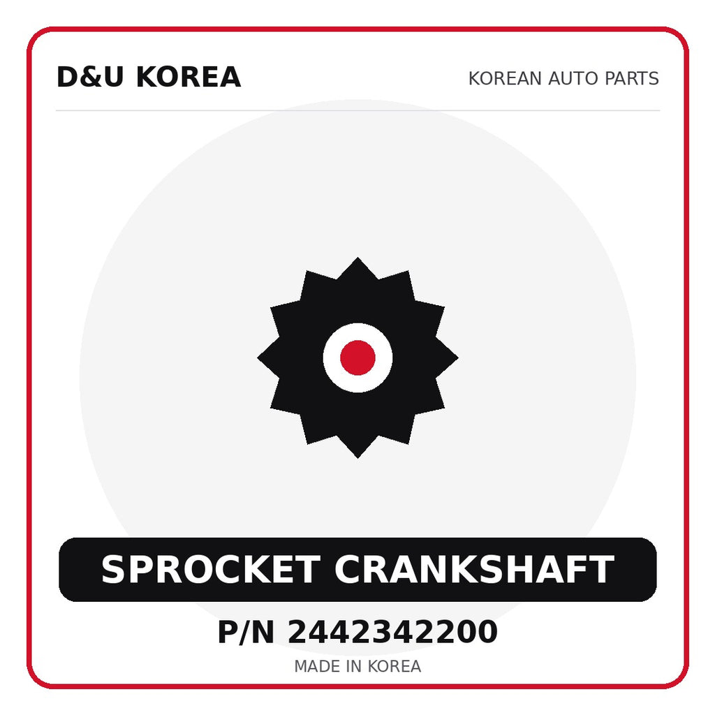 Genuine Mobis SPROCKET CRANKSHAFT 2442342200 - Korean auto parts from D&U Korea