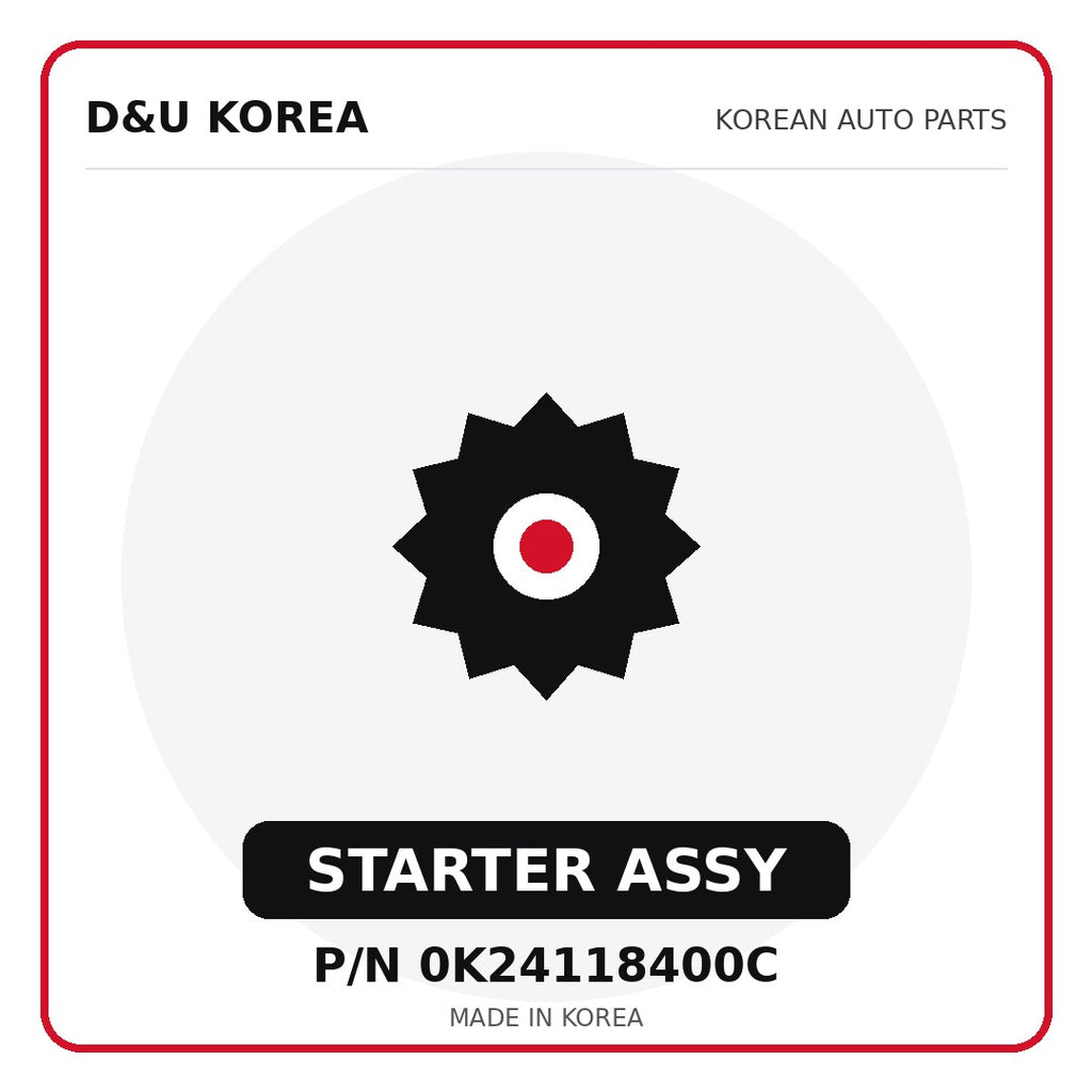 Genuine Mobis STARTER ASSY 0K24118400C - Korean auto parts from D&U Korea