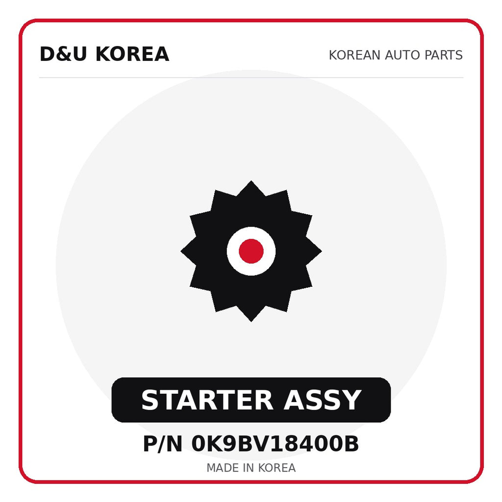 Genuine Mobis STARTER ASSY 0K9BV18400B - Korean auto parts from D&U Korea
