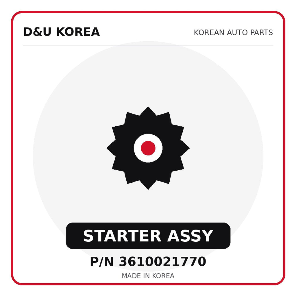Genuine Mobis STARTER ASSY 3610021770 - Korean auto parts from D&U Korea