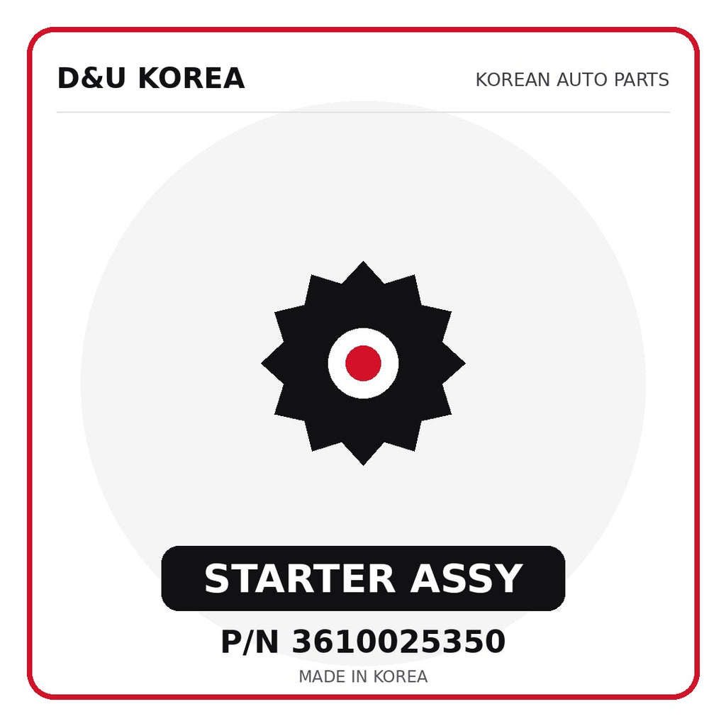 Genuine Mobis STARTER ASSY 3610025350 - Korean auto parts from D&U Korea