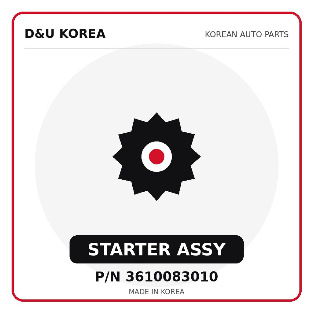 Genuine Mobis STARTER ASSY 3610083010 - Korean auto parts from D&U Korea