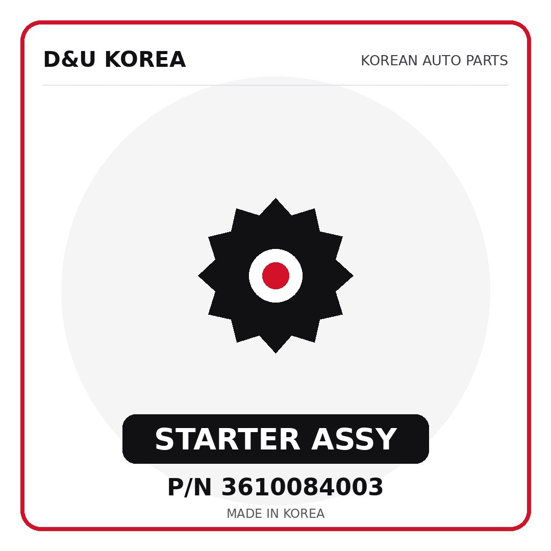 Genuine Mobis STARTER ASSY 3610084003 - Korean auto parts from D&U Korea