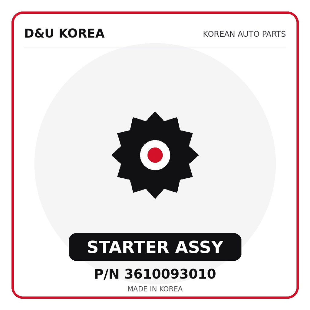 Genuine Mobis STARTER ASSY 3610093010 for Korean vehicles | D&U Korea