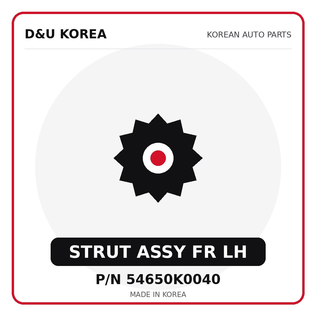 Genuine Mobis STRUT ASSY FR LH 54650K0040 for Korean vehicles | D&U Korea