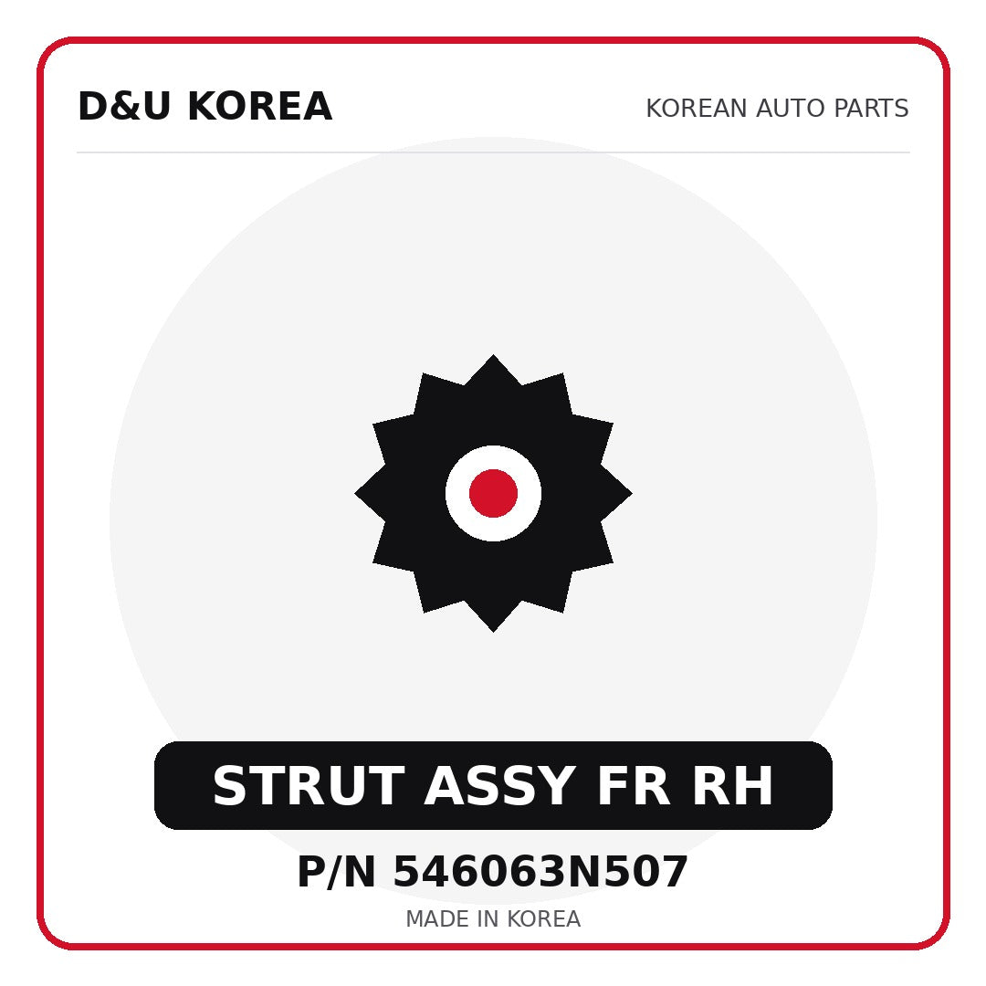 Genuine Mobis STRUT ASSY FR RH 546063N507 - Korean auto parts from D&U Korea