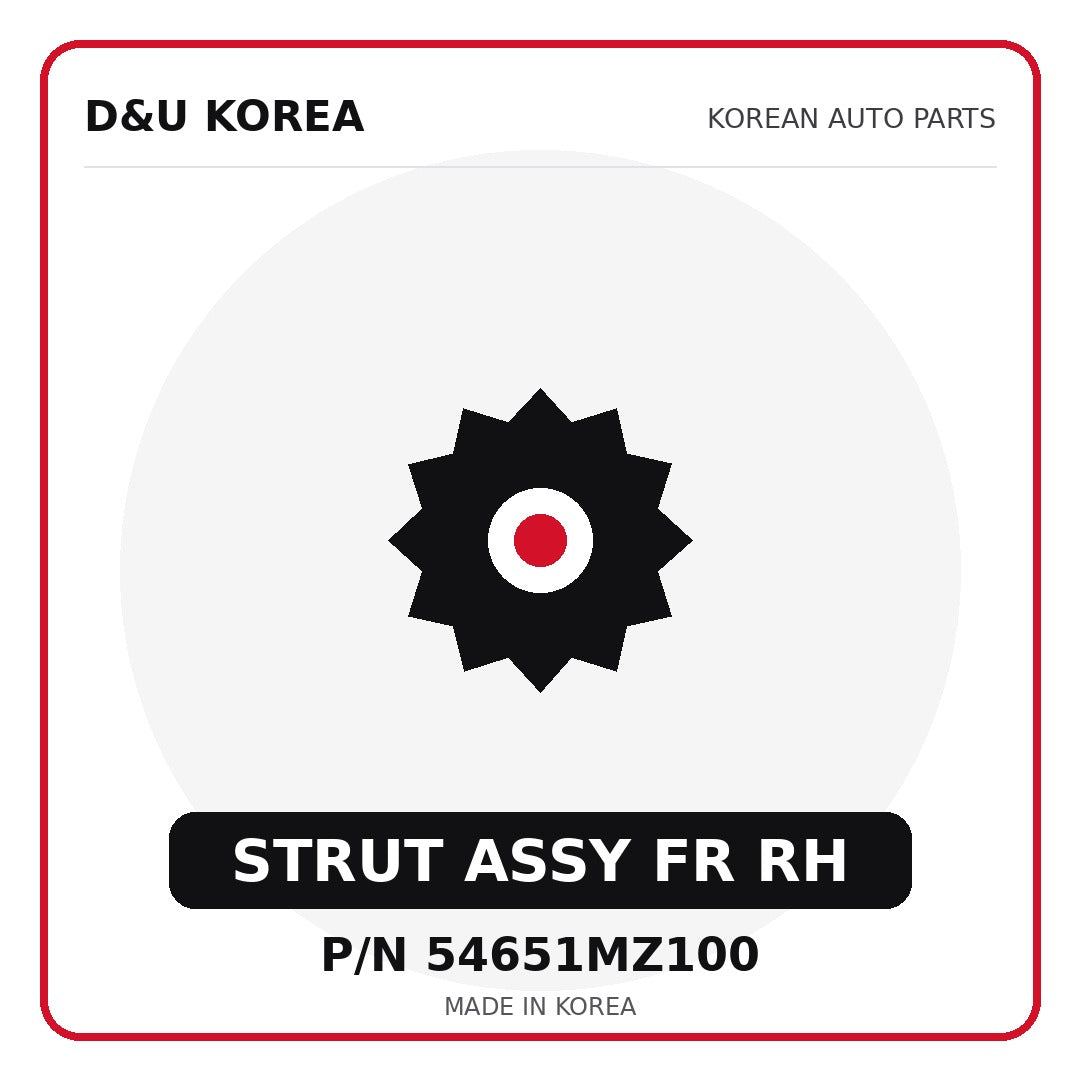Genuine Mobis STRUT ASSY FR RH 54651MZ100 - Korean auto parts from D&U Korea