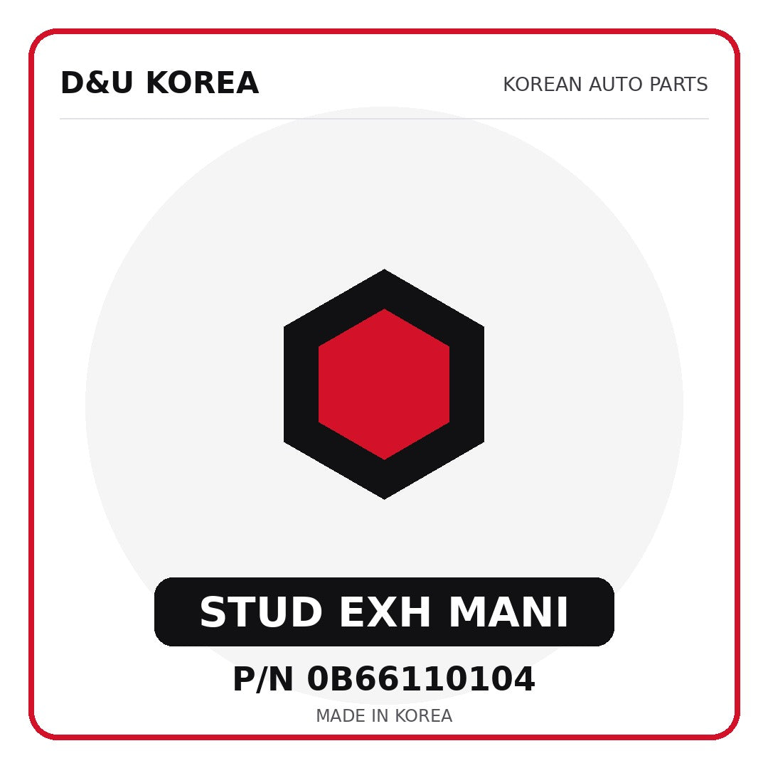 Genuine Mobis STUD EXH MANI 0B66110104 - Korean auto parts from D&U Korea