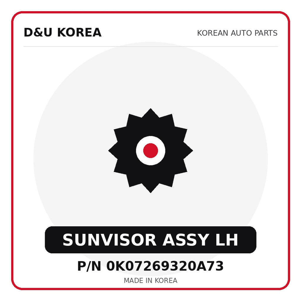 Genuine Mobis SUNVISOR ASSY LH 0K07269320A73 for Korean vehicles | D&U Korea