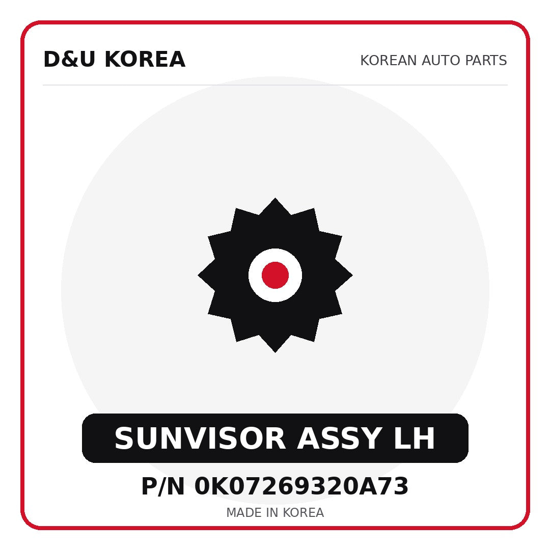 Genuine Mobis SUNVISOR ASSY LH 0K07269320A73 for Korean vehicles | D&U Korea