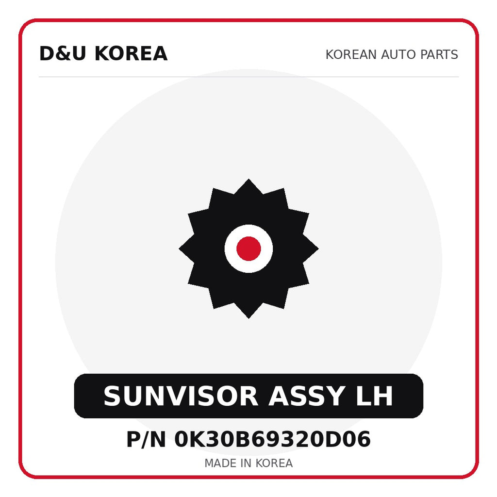 Genuine Mobis SUNVISOR ASSY LH 0K30B69320D06 for Korean vehicles | D&U Korea
