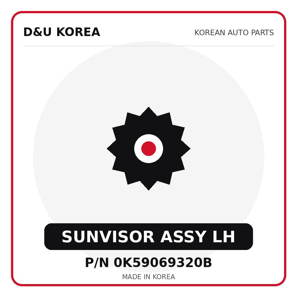 Genuine Mobis SUNVISOR ASSY LH 0K59069320B - Korean auto parts from D&U Korea