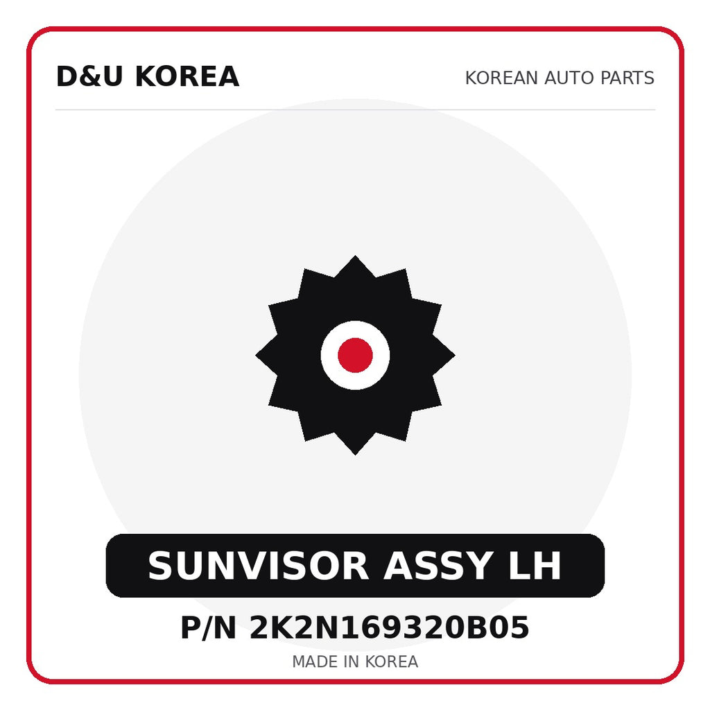 Genuine Mobis SUNVISOR ASSY LH 2K2N169320B05 for Korean vehicles | D&U Korea