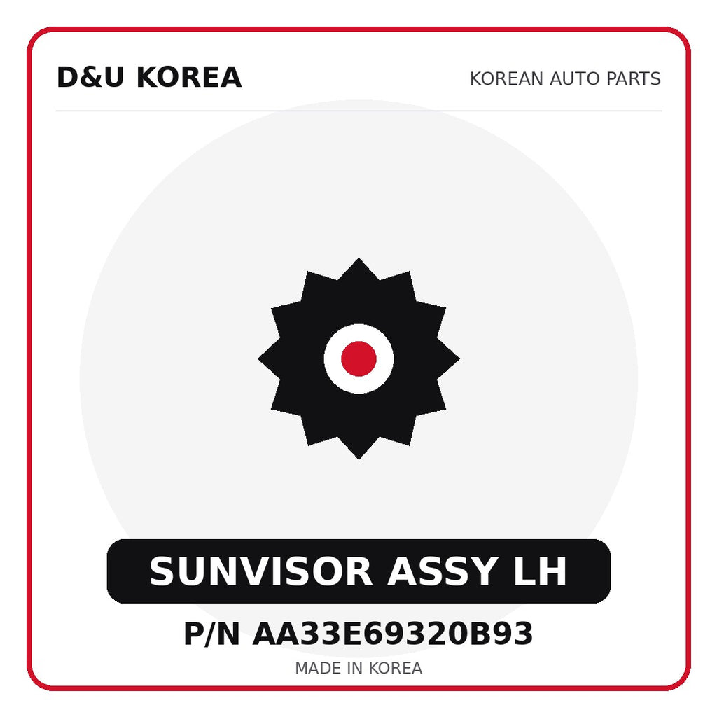 Genuine Mobis SUNVISOR ASSY LH AA33E69320B93 for Korean vehicles | D&U Korea