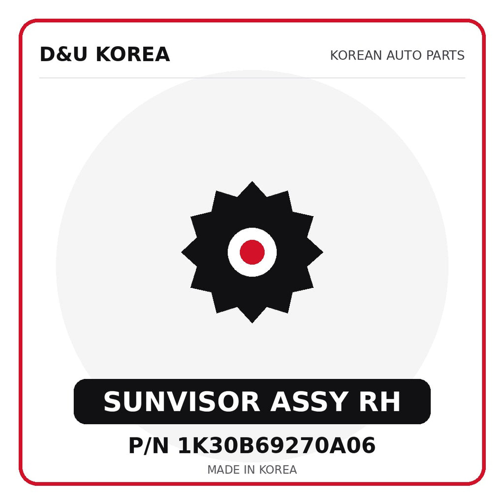 Genuine Mobis SUNVISOR ASSY RH 1K30B69270A06 for Korean vehicles | D&U Korea