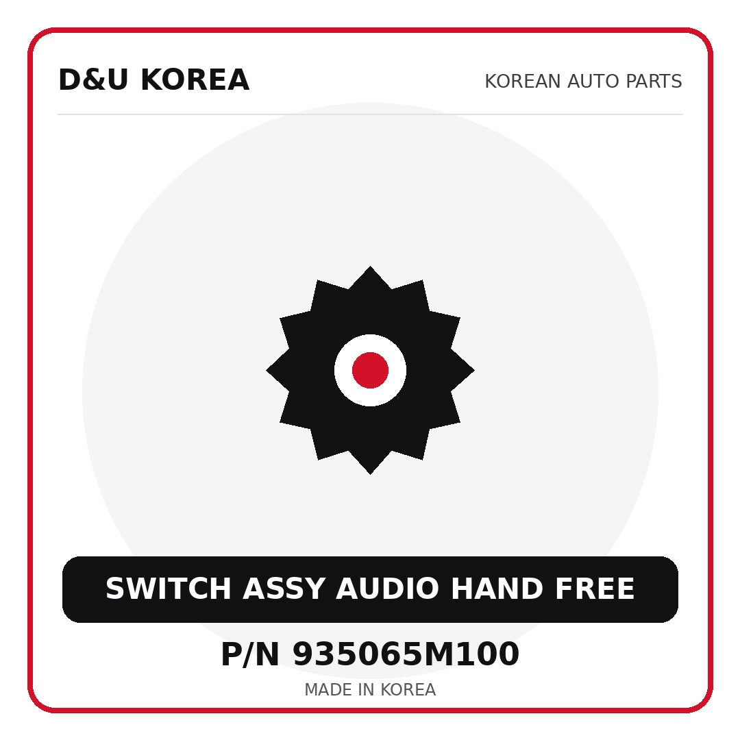 Genuine Mobis SWITCH ASSY AUDIO HAND FREE 935065M100 for Korean vehicles | D&U Korea