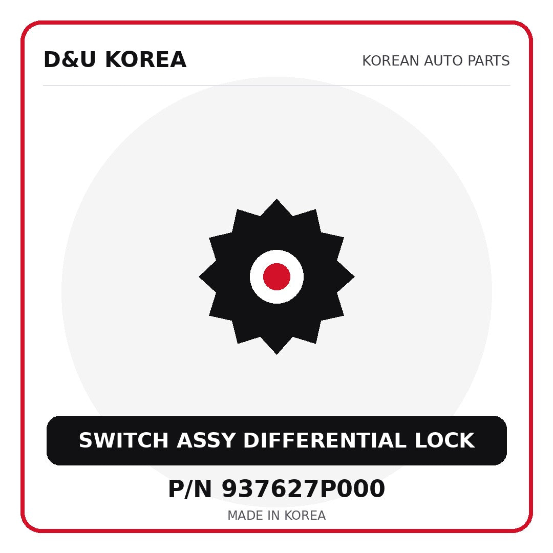 Genuine Mobis SWITCH ASSY DIFFERENTIAL LOCK 937627P000 for Korean vehicles | D&U Korea