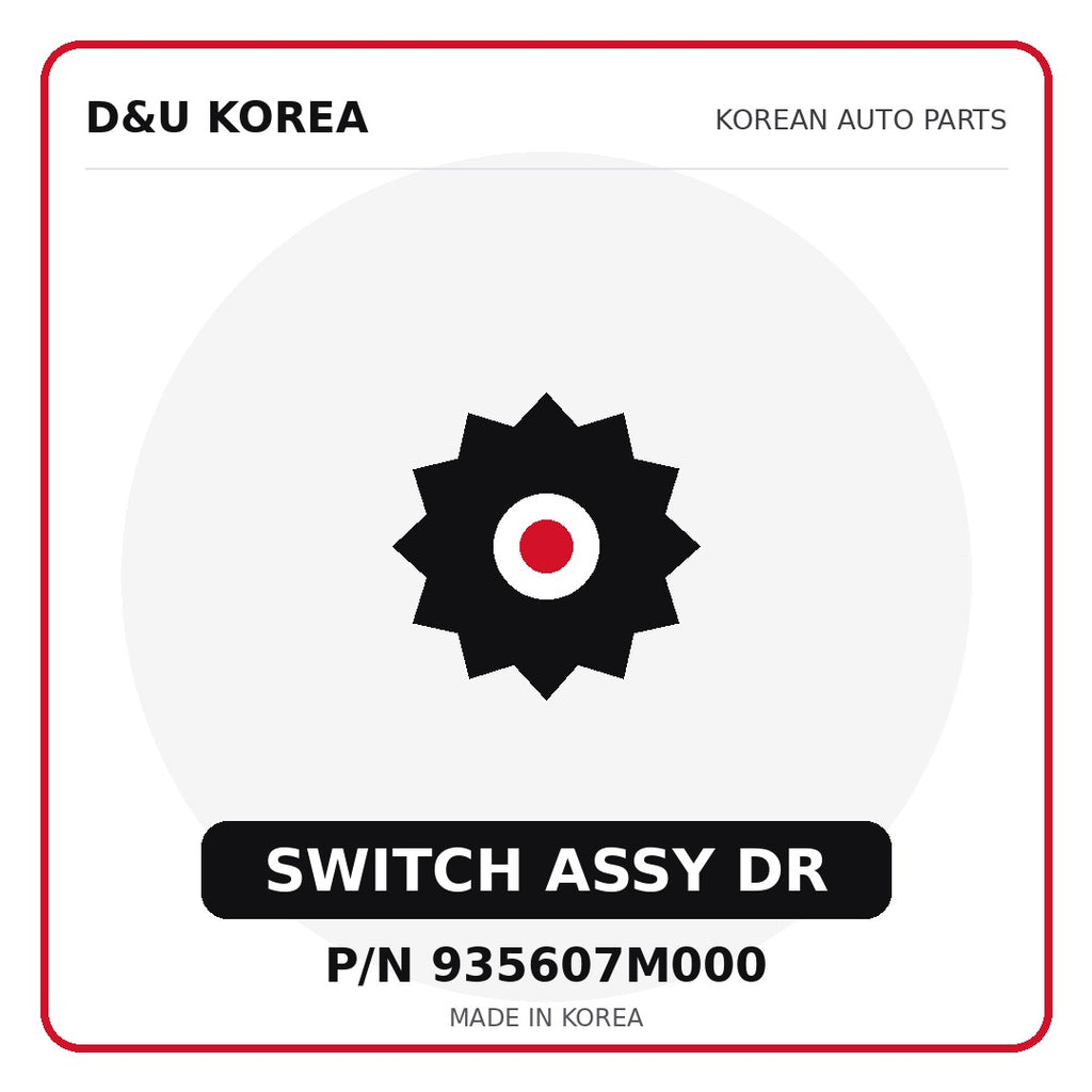 Genuine Mobis SWITCH ASSY DR 935607M000 for Korean vehicles | D&U Korea