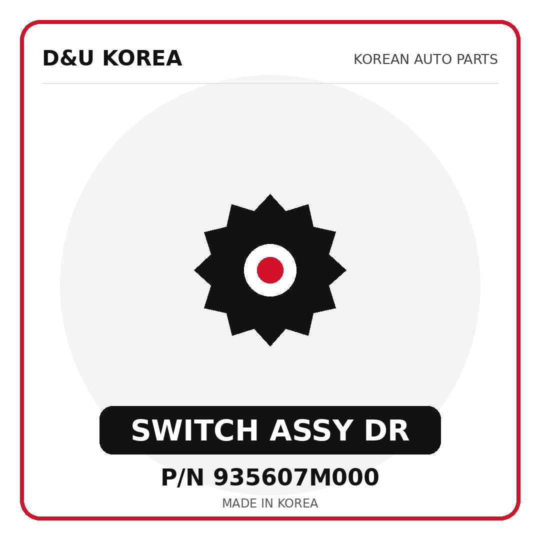 Genuine Mobis SWITCH ASSY DR 935607M000 for Korean vehicles | D&U Korea