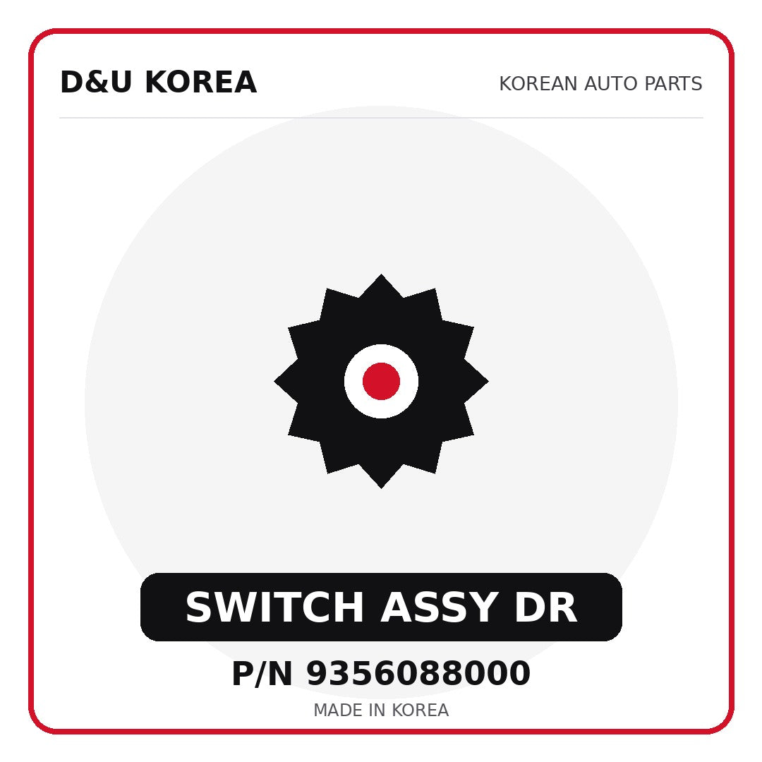 Genuine Mobis SWITCH ASSY DR 9356088000 for Korean vehicles | D&U Korea