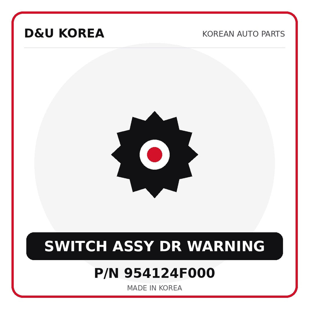 Genuine Mobis SWITCH ASSY DR WARNING 954124F000 for Korean vehicles | D&U Korea