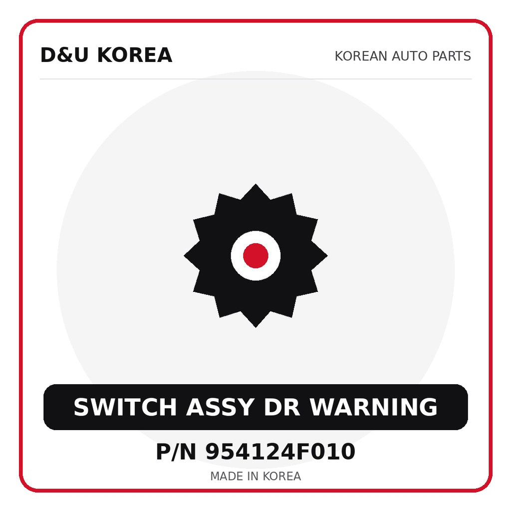 Genuine Mobis SWITCH ASSY DR WARNING 954124F010 for Korean vehicles | D&U Korea