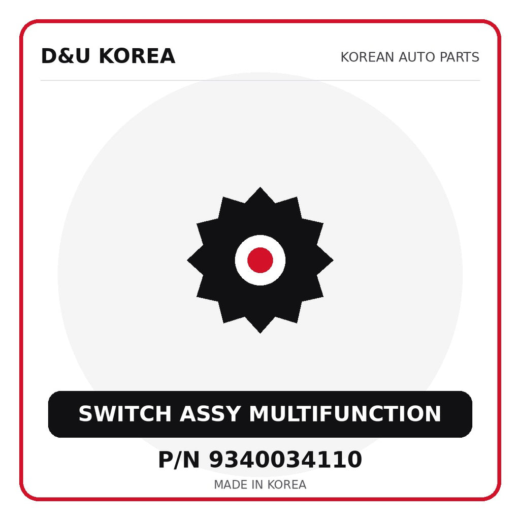 Genuine Mobis SWITCH ASSY MULTIFUNCTION 9340034110 for Korean vehicles | D&U Korea