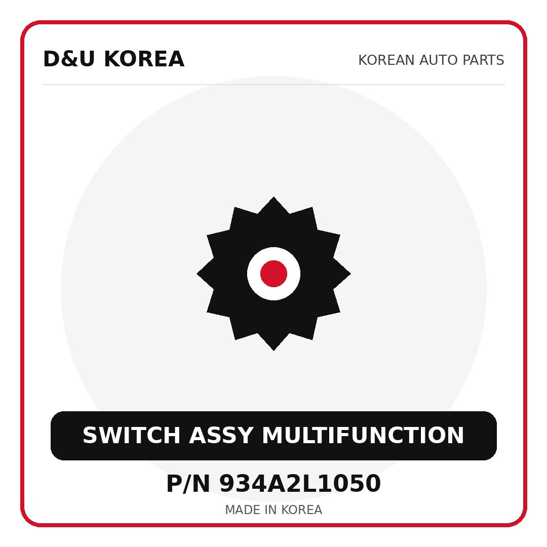 Genuine Mobis SWITCH ASSY MULTIFUNCTION 934A2L1050 for Korean vehicles | D&U Korea